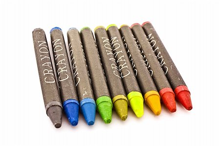 simsearch:400-04405401,k - Different color crayons isolated on white Stock Photo - Budget Royalty-Free & Subscription, Code: 400-04746806