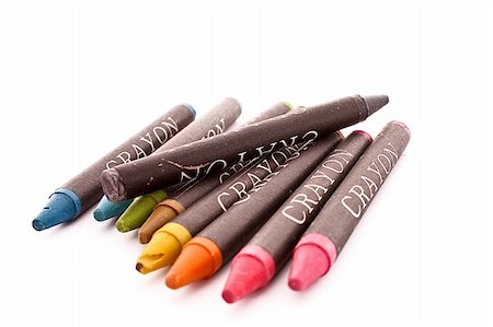 simsearch:400-04283158,k - Different color crayons isolated on white Photographie de stock - Aubaine LD & Abonnement, Code: 400-04746807