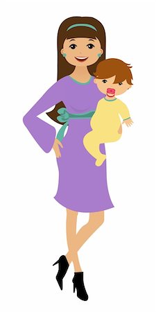 Happy mother holding her baby Stock Photo - Budget Royalty-Free & Subscription, Code: 400-04747039