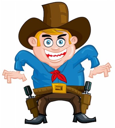 simsearch:400-04361338,k - Cartoon Cowboy Gun-slinger Photographie de stock - Aubaine LD & Abonnement, Code: 400-04747063