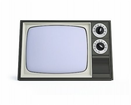 old televisor isolated on a white background Stock Photo - Budget Royalty-Free & Subscription, Code: 400-04747156
