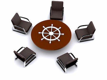 simsearch:400-04730836,k - table, arm-chair and rudder. 3d Stock Photo - Budget Royalty-Free & Subscription, Code: 400-04747437