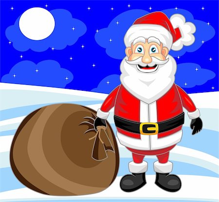 simsearch:400-06639922,k - vector illustration of cute happy looking santa claus with snow background.No gradient. Stock Photo - Budget Royalty-Free & Subscription, Code: 400-04747500