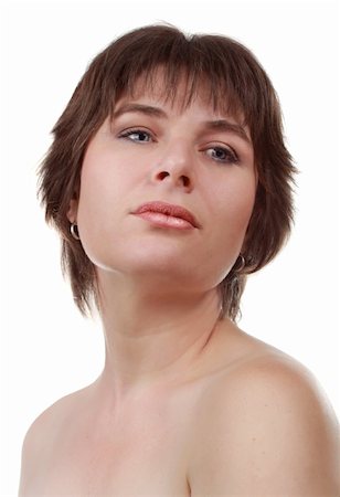 closeup portrait of a beautiful middle age woman, white background Photographie de stock - Aubaine LD & Abonnement, Code: 400-04747603