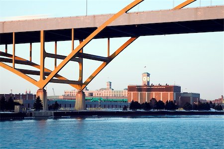 simsearch:400-04277418,k - Clock Tower under the bridge - Milwaukee, Wisconsin. Stock Photo - Budget Royalty-Free & Subscription, Code: 400-04747749