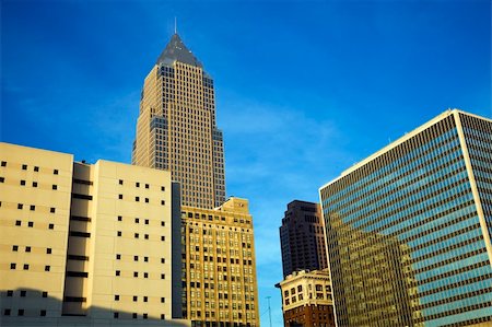 simsearch:400-04228663,k - Skyscrapers in Cleveland, Ohio. Photographie de stock - Aubaine LD & Abonnement, Code: 400-04747844