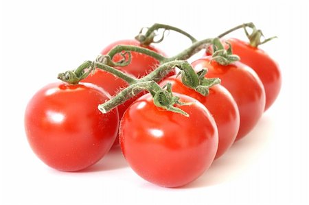 Fresh red tomatoes on vine on white background Stock Photo - Budget Royalty-Free & Subscription, Code: 400-04747980