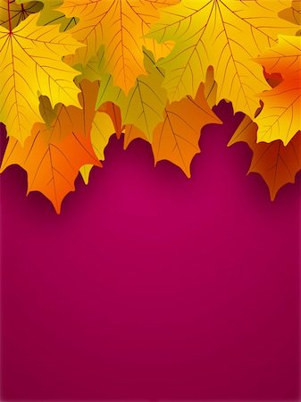 simsearch:400-06391236,k - Yellow fall leaves on a red background. EPS 8 vector file included Fotografie stock - Microstock e Abbonamento, Codice: 400-04748500