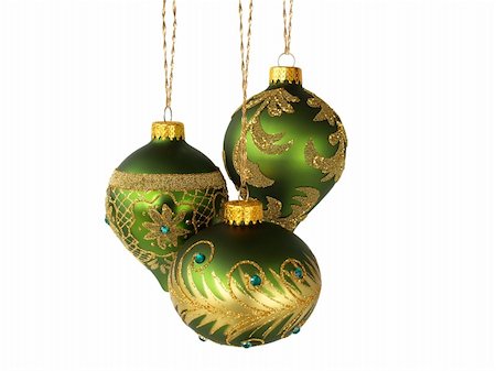 simsearch:400-05674130,k - Christmas tree ornaments hanging, isolated on white background Photographie de stock - Aubaine LD & Abonnement, Code: 400-04748503