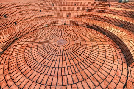 paver - Circular brickwork in Pioneer Courthouse Square Portland Oregon Photographie de stock - Aubaine LD & Abonnement, Code: 400-04748518