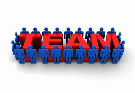 abstract 3d illustration of people around 'team' sign Stock Photo - Budget Royalty-Free & Subscription, Code: 400-04748725