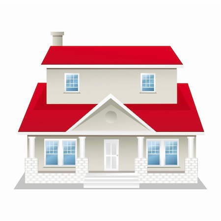 simsearch:400-05041300,k - illustration of vector house on an isolated background Photographie de stock - Aubaine LD & Abonnement, Code: 400-04748768