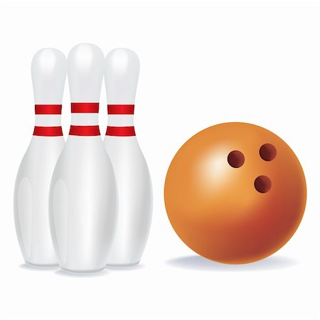 simsearch:400-04309950,k - illustration of bowling vector with bowling pins Foto de stock - Royalty-Free Super Valor e Assinatura, Número: 400-04748776