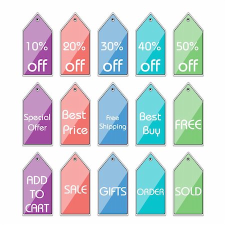 simsearch:400-07576337,k - illustration of different discount tags Photographie de stock - Aubaine LD & Abonnement, Code: 400-04748786