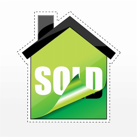 simsearch:625-02266063,k - illustration of tag of sold in shape of house Photographie de stock - Aubaine LD & Abonnement, Code: 400-04748787