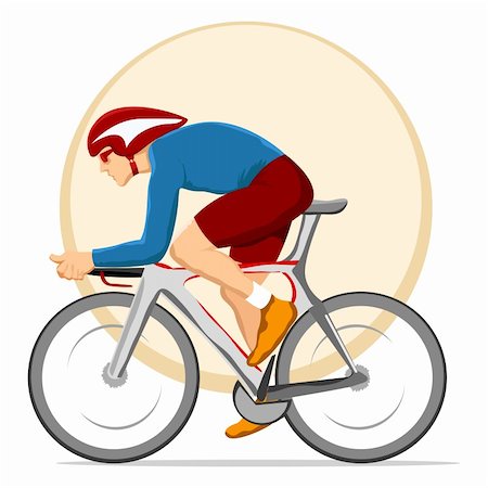 simsearch:400-08975910,k - illustration of man cycling on circular background Stock Photo - Budget Royalty-Free & Subscription, Code: 400-04748788