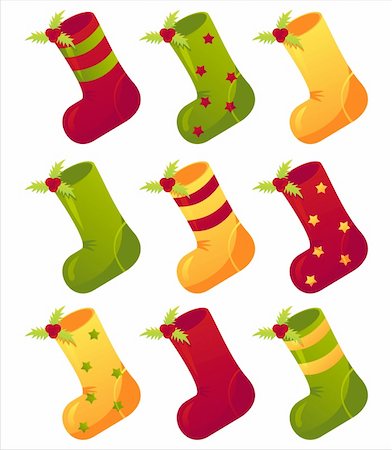 simsearch:400-05725983,k - set of 9 christmas socks Foto de stock - Royalty-Free Super Valor e Assinatura, Número: 400-04748824