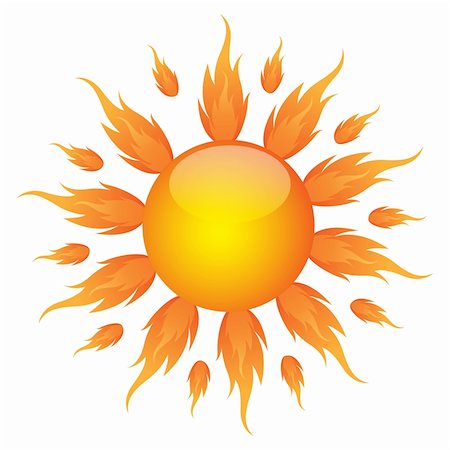 simsearch:400-06069285,k - illustration of burning sun on isolated background Stock Photo - Budget Royalty-Free & Subscription, Code: 400-04748826