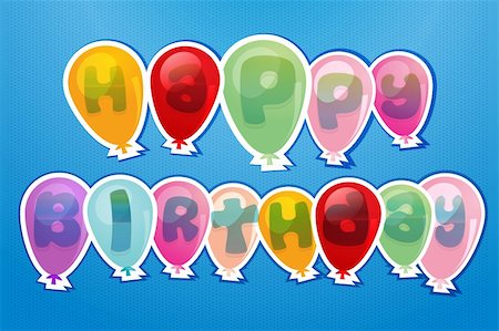 simsearch:400-09092400,k - illustration of happy birthday in balloons Stock Photo - Budget Royalty-Free & Subscription, Code: 400-04748837