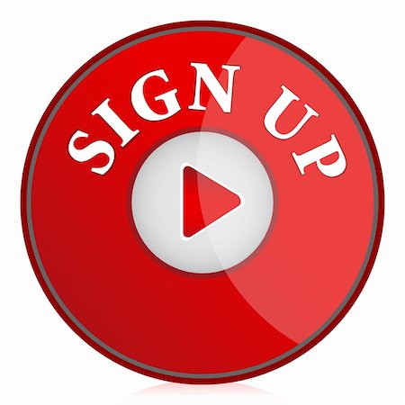 illustration of sign up button on isolated background Stock Photo - Budget Royalty-Free & Subscription, Code: 400-04748849