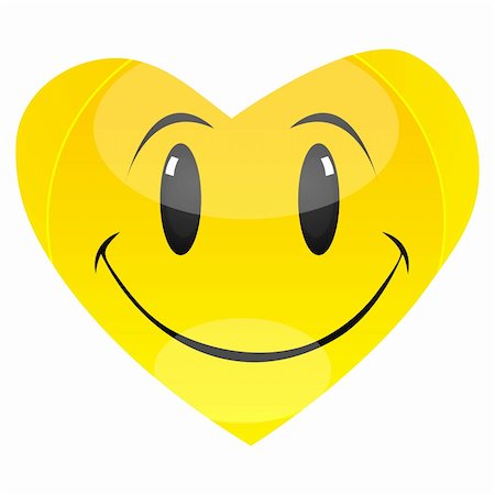 smiley face vector - illustration of smiley in shape of heart Stock Photo - Budget Royalty-Free & Subscription, Code: 400-04748894