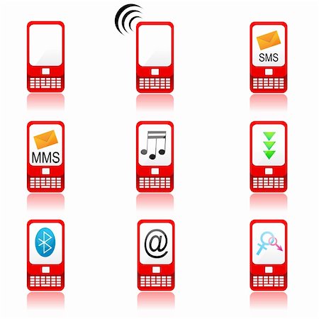 simsearch:400-06429921,k - illustration of different mobile icon showing different applications Stockbilder - Microstock & Abonnement, Bildnummer: 400-04748893