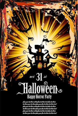 Suggestive Halloween Grunge Style Flyer or Poster Background Stock Photo - Budget Royalty-Free & Subscription, Code: 400-04748948