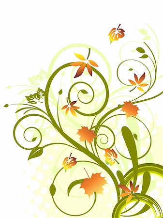 simsearch:400-07055210,k - vector eps10 illustration of colorful leaves on a floral background Foto de stock - Super Valor sin royalties y Suscripción, Código: 400-04748972