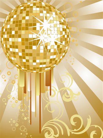 simsearch:400-03966366,k - vector eps10 illustration of a mirror ball on an abstract background Stockbilder - Microstock & Abonnement, Bildnummer: 400-04748988