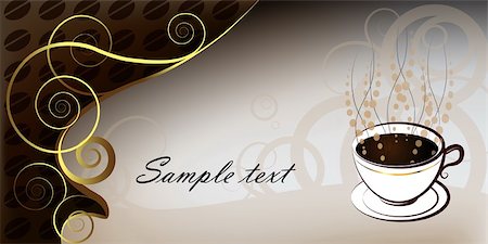 smell chocolate - cup of coffee, illustration on white gradient background Stock Photo - Budget Royalty-Free & Subscription, Code: 400-04749092