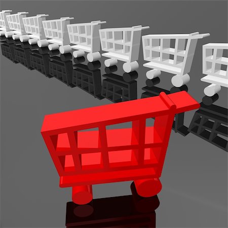 simsearch:400-08899989,k - 3d image of shopping cart Stockbilder - Microstock & Abonnement, Bildnummer: 400-04749128