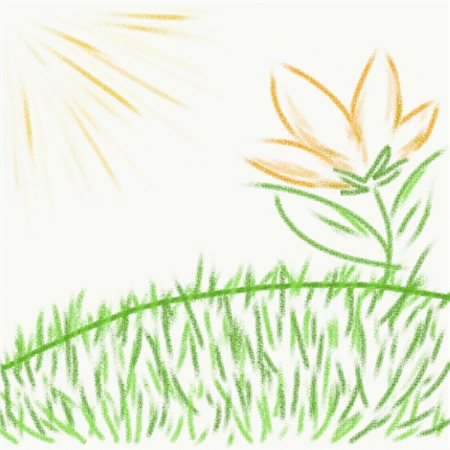 simple grass pattern - The drawn grass, the sun and flower Stock Photo - Budget Royalty-Free & Subscription, Code: 400-04749284