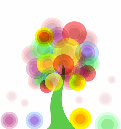 vector illustration of an abstract colorful tree. EPS 10 Stockbilder - Microstock & Abonnement, Bildnummer: 400-04749584