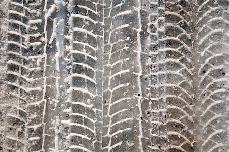 Close up of tire tracsks in wet snow Stock Photo - Budget Royalty-Free & Subscription, Code: 400-04740718