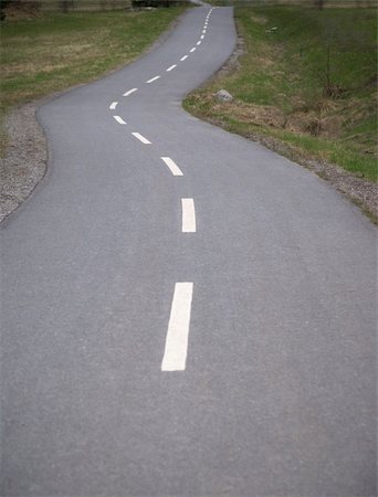 road line marking - Long and winding asphalt road Stock Photo - Budget Royalty-Free & Subscription, Code: 400-04740820