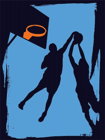simsearch:400-04385920,k - vector silhouette of two basketball players Stock Photo - Budget Royalty-Free & Subscription, Code: 400-04741092