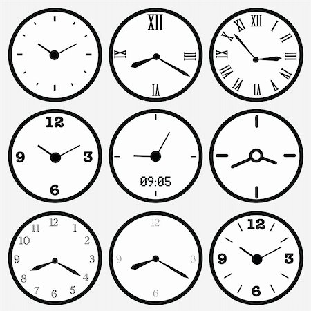 simsearch:400-04690033,k - vector set of various clocks Stock Photo - Budget Royalty-Free & Subscription, Code: 400-04741108