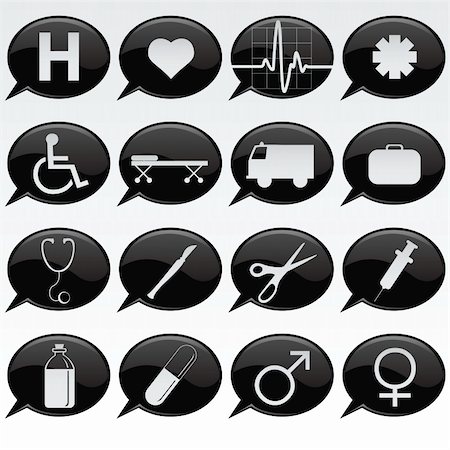 simsearch:400-04297656,k - vector collection of medical icons Stockbilder - Microstock & Abonnement, Bildnummer: 400-04741249