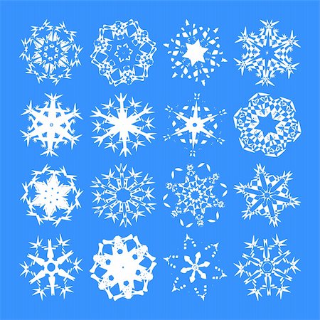 simsearch:400-04145489,k - Snowflakes, White vector snowflakes on a blue background Photographie de stock - Aubaine LD & Abonnement, Code: 400-04741274