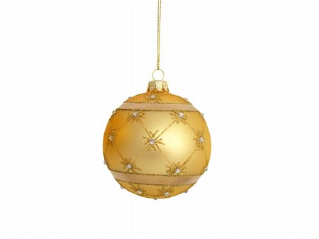 Golden Christmas ball isolated on white background Photographie de stock - Aubaine LD & Abonnement, Code: 400-04741972