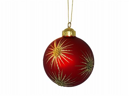 red christmas bulbs - christmas  ball with stars, isolated on white background Stock Photo - Budget Royalty-Free & Subscription, Code: 400-04741973