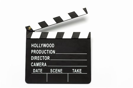 Movie clapper board over white Stock Photo - Budget Royalty-Free & Subscription, Code: 400-04742060