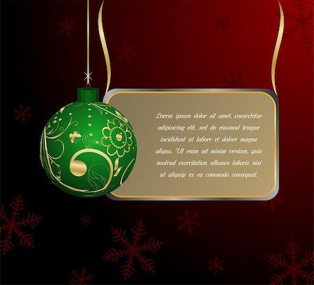 simsearch:400-05242260,k - Christmas Banner with ball and ribbon. Vector Stock Photo - Budget Royalty-Free & Subscription, Code: 400-04742606