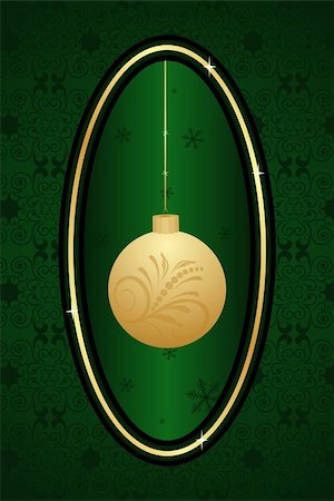 simsearch:400-04903283,k - Decorative christmas frame with golden ball. Vector illustration. Stock Photo - Budget Royalty-Free & Subscription, Code: 400-04742608