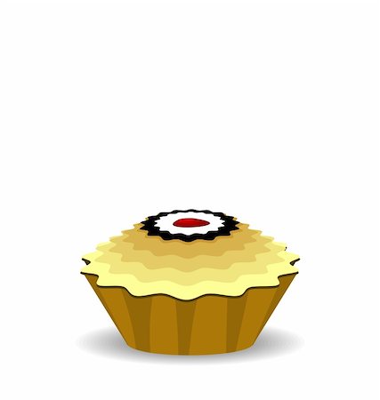 simsearch:400-04615795,k - Illustration the cute cupcake isolated on white background - vector Stockbilder - Microstock & Abonnement, Bildnummer: 400-04742601