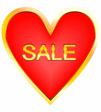 simsearch:400-03975392,k - Heart for sale - vector Foto de stock - Royalty-Free Super Valor e Assinatura, Número: 400-04742718