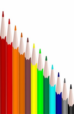 simsearch:400-05738785,k - Vector illustration of colors set pencils are isolated on white background Foto de stock - Royalty-Free Super Valor e Assinatura, Número: 400-04742758