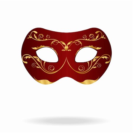Illustration of realistic carnival or theater mask isolated on white background - vector Stock Photo - Budget Royalty-Free & Subscription, Code: 400-04742783