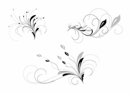 fancy line designs - Collection of design floral elements. Vector Stock Photo - Budget Royalty-Free & Subscription, Code: 400-04742795