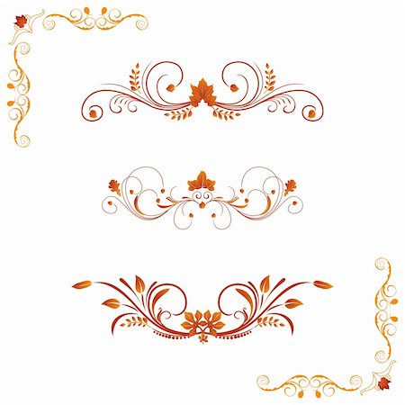 Different autumn design elements and corners. Vector Photographie de stock - Aubaine LD & Abonnement, Code: 400-04742792